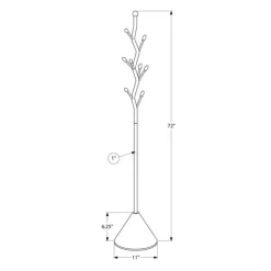 Monarch 72" Coat Rack in Metal BLACK Clearance