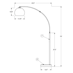 Monarch 74" Metal Floor Lamp BLACK Sale