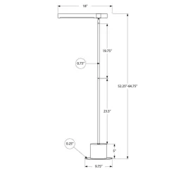Monarch 65" Metal Floor Lamp BROWN Clearance