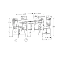 Monarch 5 pcs Dining Set Black Hot