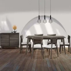 Arboit Poitras 70" Rectangular Dining Table with 6 Chairs - Slate New