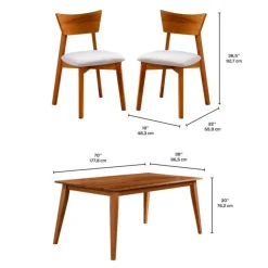 Arboit Poitras 70" Rectangular Dining Table with 6 Chairs - Brown