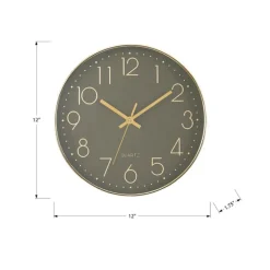 Monarch 12" Wall Clock BLACK Clearance