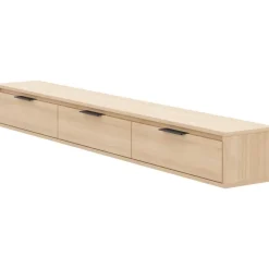 Nexera 72" Wall-Mounted TV Stand with Storage - Natural Blonde Oak Outlet
