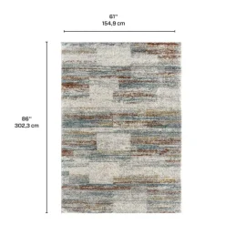 5 x 7 ft Rug Grey / Yellow / Blue / Rust Best