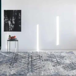 5 x 8 ft Rug Blue/Grey/Black Clearance