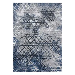 5 x 8 ft Rug Blue/Grey/Black Clearance