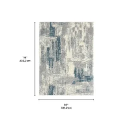 8 x 10 ft Rug Grey / Blue New