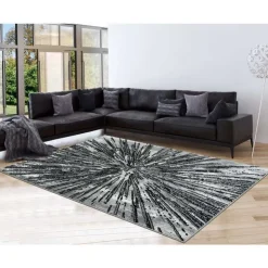 5 x 8 ft Rug Grey/Black New