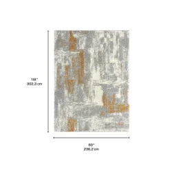 8 x 10 ft Rug Grey / Beige / Yellow Outlet