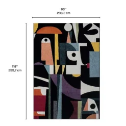 8 x 10 ft Rug Black/Colorful Clearance