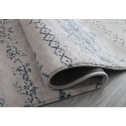 5 x 7 ft Rug White/Blue/Grey Outlet