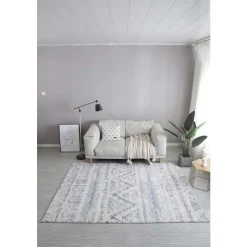 5 x 7 ft Rug White/Blue/Grey Outlet