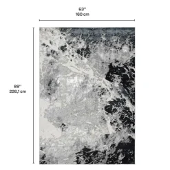 5 x 8 ft Rug Grey/Black Discount