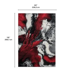 8 x 10 ft Rug Red/Black/White/Grey Hot