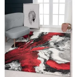 8 x 10 ft Rug Red/Black/White/Grey Hot