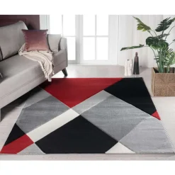 8 x 10 ft Rug Red/Grey/Black Online