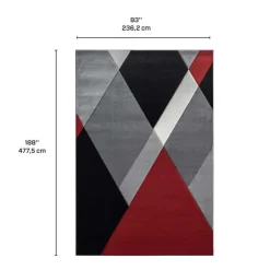 8 x 10 ft Rug Red/Grey/Black Online