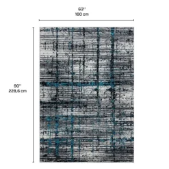 5 x 8 ft Rug Black/Blue