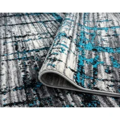5 x 8 ft Rug Black/Blue
