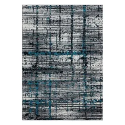 5 x 8 ft Rug Black/Blue