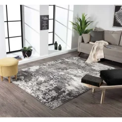 8 x 10 ft Rug Grey / Black New