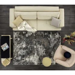 8 x 10 ft Rug Grey / Black New