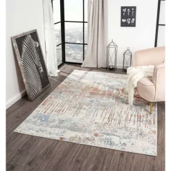 8 x 10 ft Rug Beige / Rust / Blue Clearance