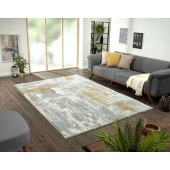 5 x 7 ft Rug Grey / Beige / Yellow Outlet