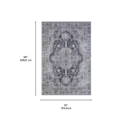 5 x 7 ft Rug Black / Blue