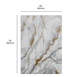 4 x 6 ft Rug Grey/Gold