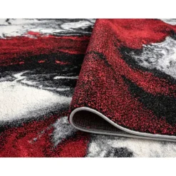 5 x 8 ft Rug Red/Black/White/Grey