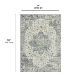 8 x 10 ft Rug Grey / White / Blue Clearance