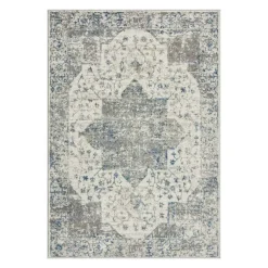8 x 10 ft Rug Grey / White / Blue Clearance