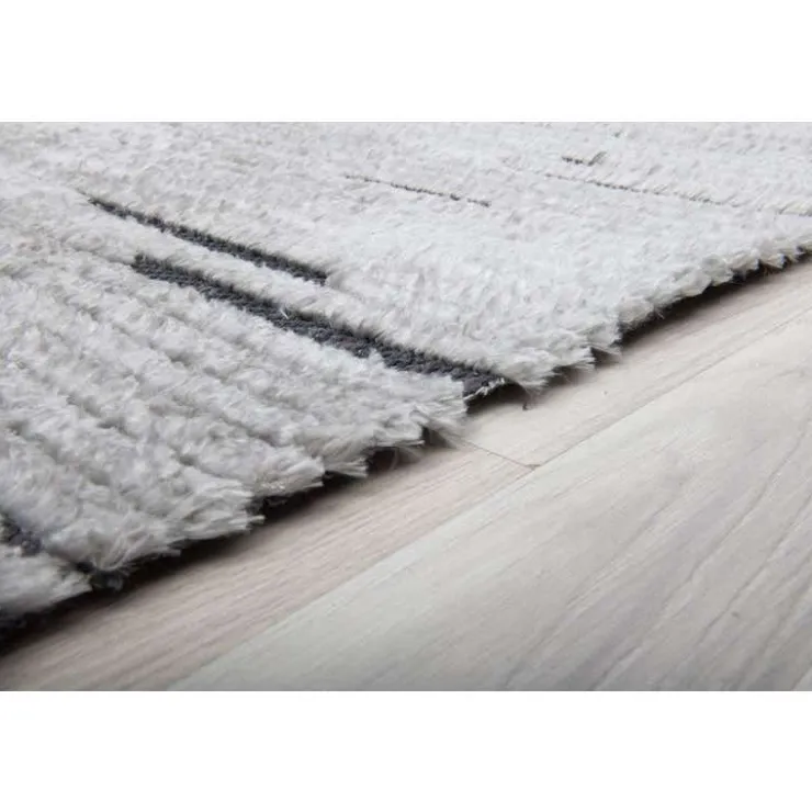 8 x 10 ft Rug White / Grey Hot