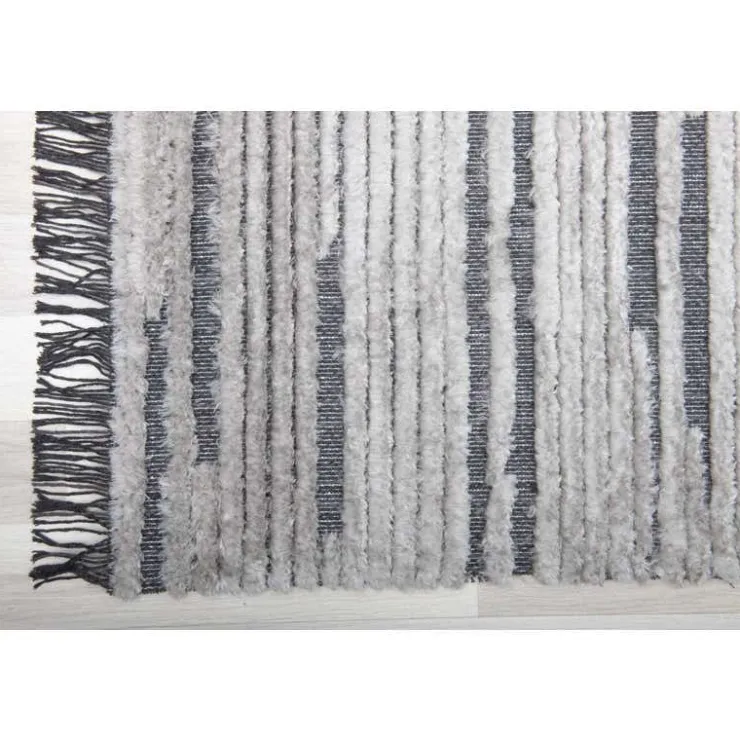 8 x 10 ft Rug White / Grey Hot