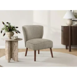 Monarch Accent Chair in Light Fabric BROWN Online