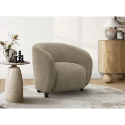 Monarch Accent Chair in Light Fabric BROWN Sale