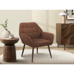 Monarch Accent Chair in Fabric RUST Best