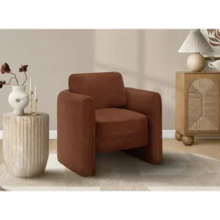 Monarch Accent Chair in Terracota Fabric RED Best