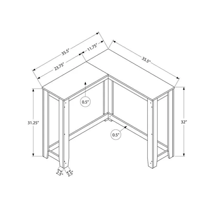 Monarch Accent table - 36" / corner console - Grey New