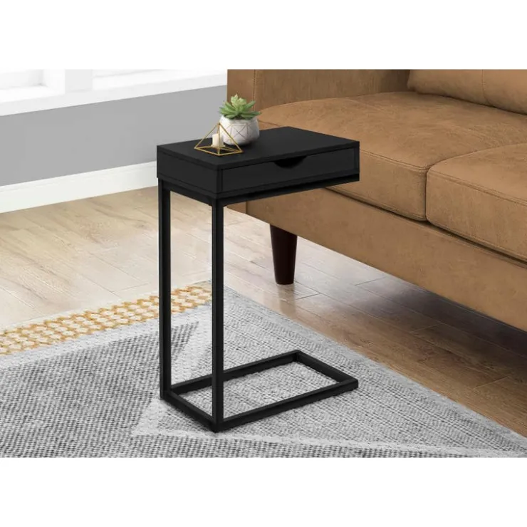 Monarch Accent table - / metal with a drawer - Black Online