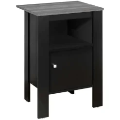 Monarch Accent table - / grey top night stand with storage - Black Clearance