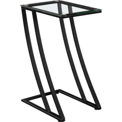 Monarch Accent table - metal with tempered glass - Black Best