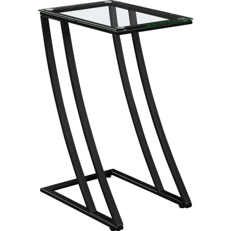 Monarch Accent table - metal with tempered glass - Black Best