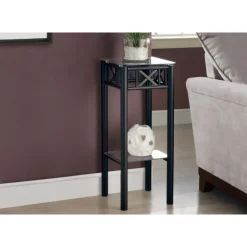 Monarch Accent table - metal with tempered glass - Black Best