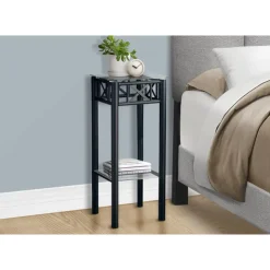 Monarch Accent table - metal with tempered glass - Black Best