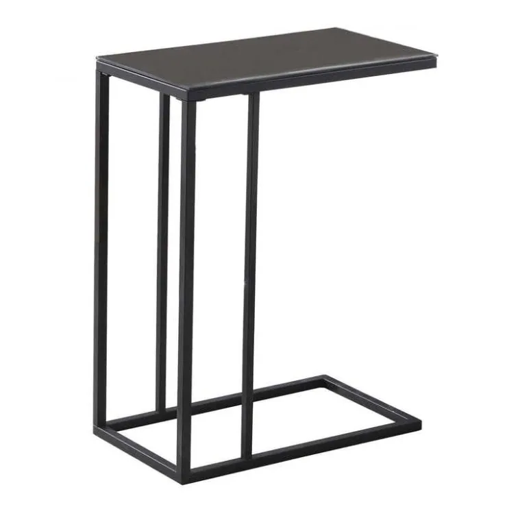 Monarch Accent table - metal / tempered glass - Black Discount