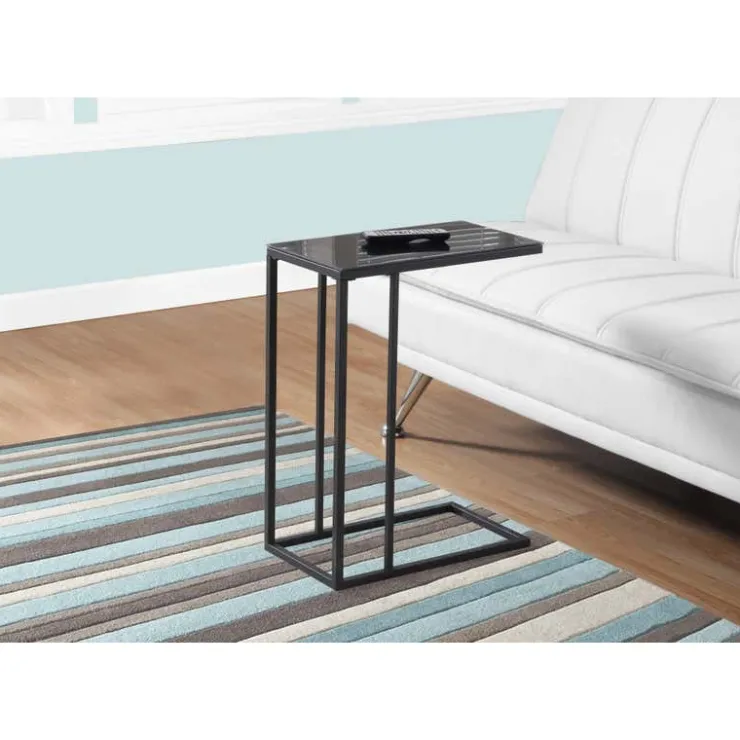 Monarch Accent table - metal / tempered glass - Black Discount