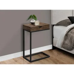 Monarch Accent table - reclaimed wood-look / black / drawer - Brown